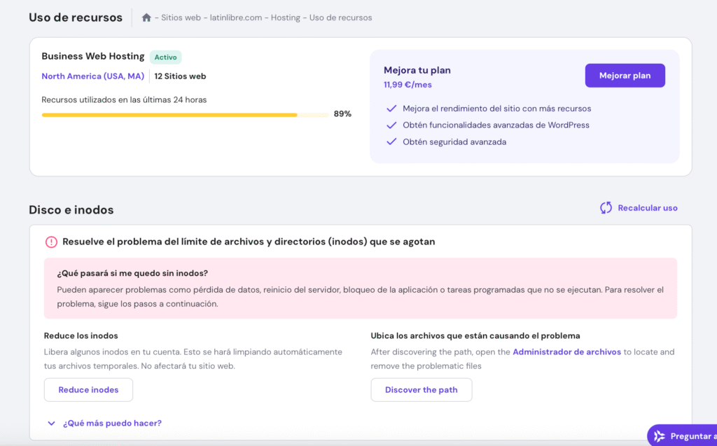 Velocidad sí, pero ¿espacio real? Hostinger impone límites ocultos con inodos que afectan el hosting profesional. Te lo explicamos.