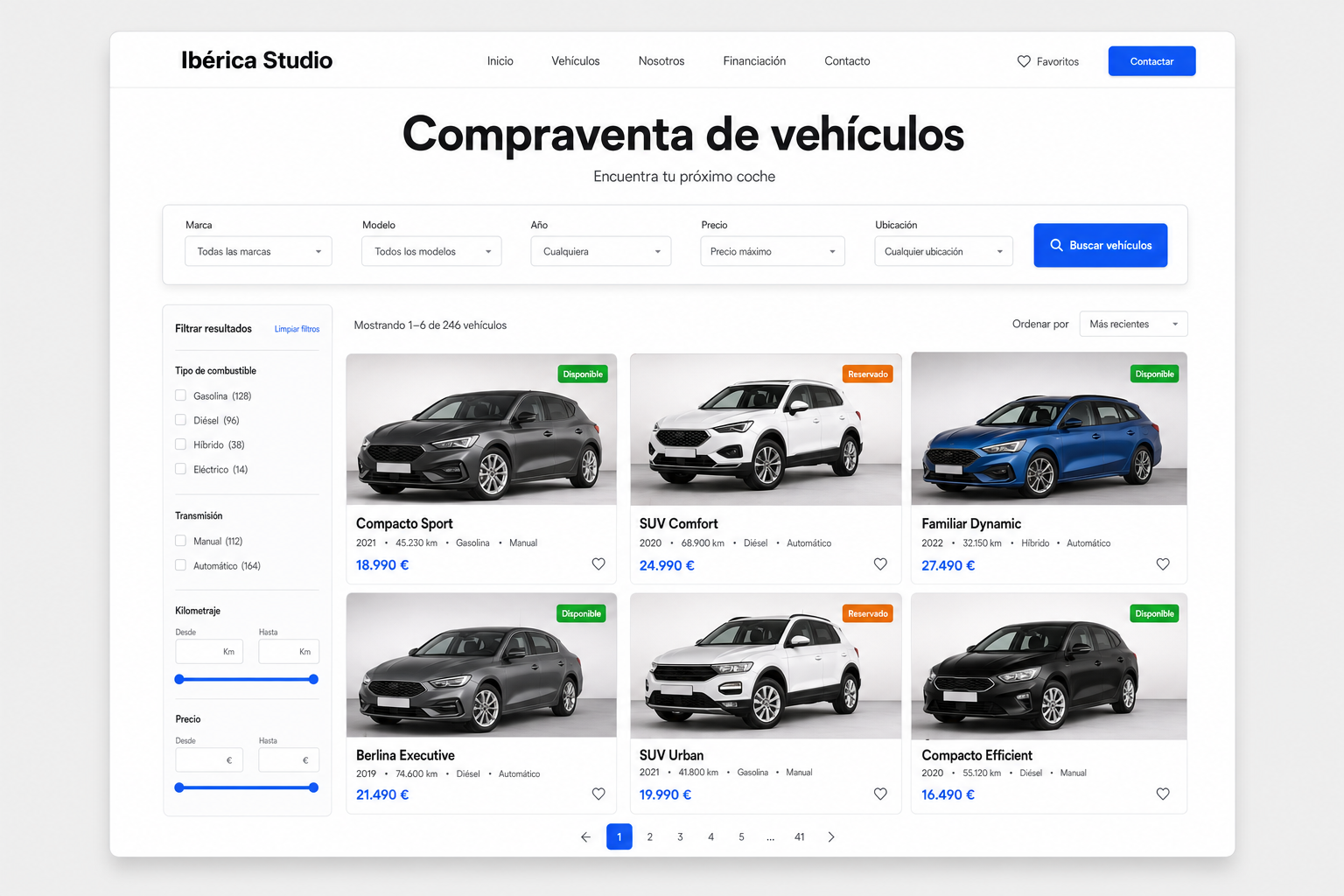 Catálogo digital para compraventas, profesionales y redes de concesionarios que permite publicar vehículos, captar compradores y reducir la dependencia de portales externos.